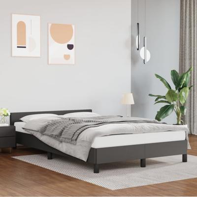 Bedframe zonder matras 120x190 cm kunstleer grijs
