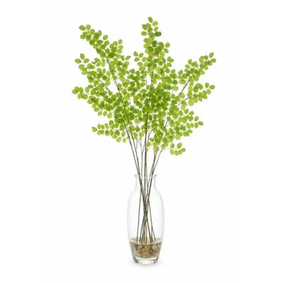 Kunsttak / kunstbloem Button Leaf - 3x - 90 cm - groen - boeket opvulling bladgroen