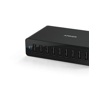 PowerPort 10 - Mobiele oplader - 10 poorten - 60W - zwart
