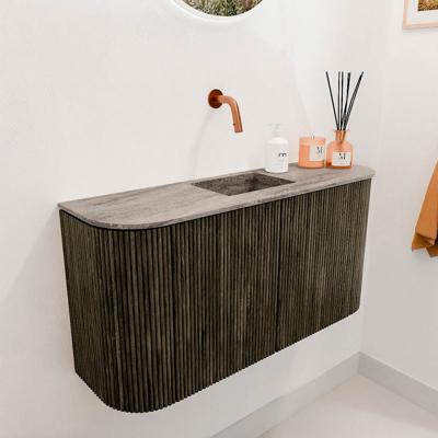 Toiletmeubel Mondiaz Joya Dlux | 83.2 cm | Meubelkleur Shadow | Faye wastafel Oza Wasbak Midden | Zonder kraangat(en)