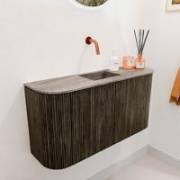Toiletmeubel Mondiaz Joya Dlux | 83.2 cm | Meubelkleur Shadow | Faye wastafel Oza Wasbak Midden | Zonder kraangat(en)