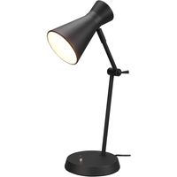 LED Bureaulamp - Tafelverlichting - Trion Ewomi - E27 Fitting - Rond - Mat Zwart - Aluminium - thumbnail