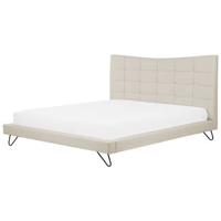 Beliani-LANNION -Tweepersoonsbed-Beige-180 x 200 cm-Polyester