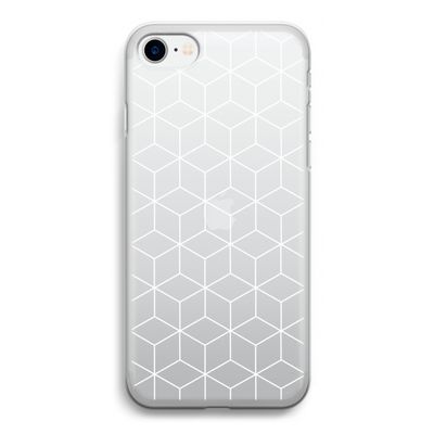 Zwart-witte kubussen: iPhone SE 2020 Transparant Hoesje
