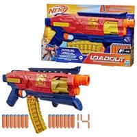 Blaster Nerf Loadout Shadowspeed Recon con spazio per i 14 dardi Nerf N1 inclusi, tamburo rotante da 6 dardi, gioco
