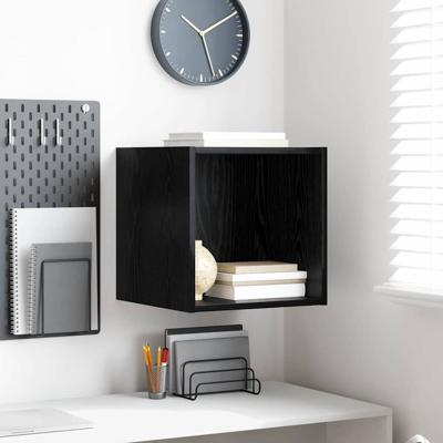 Wandkast met plank Zwart eiken 37 x 37 x 37 cm Bewerkt hout