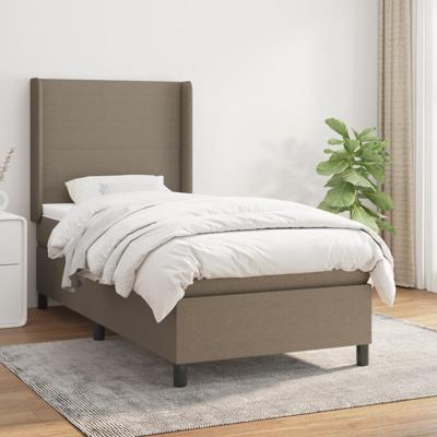 Boxspring met matras stof taupe 90x190 cm