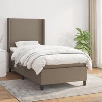 Boxspring met matras stof taupe 90x190 cm