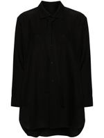 Yohji Yamamoto chemise en coton mélangé à col pointu - Noir