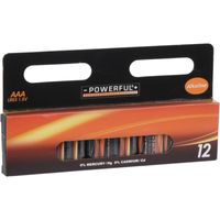 Powerful Batterijen - AAA type - 12x stuks - Alkaline   -