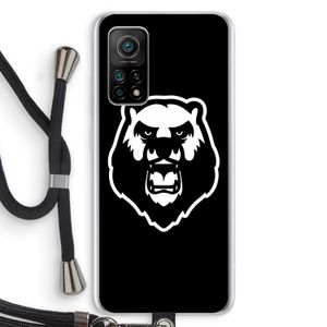 Angry Bear (black): Xiaomi Mi 10T 5G Transparant Hoesje met koord