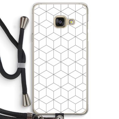 Zwart-witte kubussen: Samsung Galaxy A3 (2016) Transparant Hoesje met koord