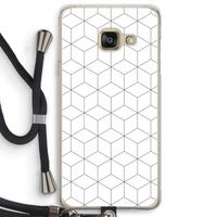 Zwart-witte kubussen: Samsung Galaxy A3 (2016) Transparant Hoesje met koord