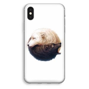 Yin Yang Wolves: iPhone X Transparant Hoesje