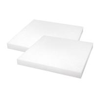 Knutsel piepschuim - 2x - plaat - vierkant - 40 x 40 x 4 cm - hobby materiaal