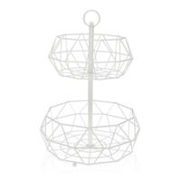 Fruitschaal Versa Grijs Dubbel Staal (31 x 45,5 x 31 cm)