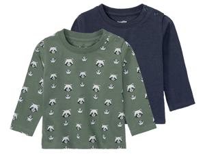 lupilu 2 baby shirts (Dier/groen/blauw, 50/56)