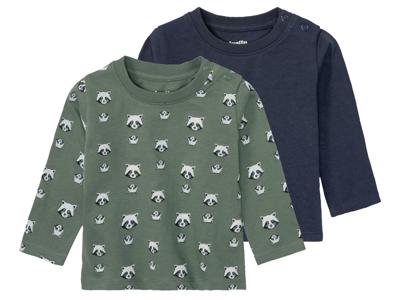 lupilu 2 baby shirts (Dier/groen/blauw, 50/56)