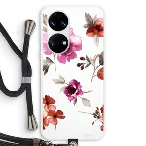 Geschilderde bloemen: Huawei P50 Transparant Hoesje met koord