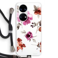 Geschilderde bloemen: Huawei P50 Transparant Hoesje met koord Geschilderde bloemen: Huawei P50 Transparant Hoesje met koord