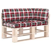VidaXL Palletkussens 3 st ruitpatroon stof rood