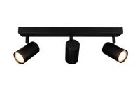Prestara LED Plafondspot Zwart 3-lichts - Kantelbaar & Dimbaar - Opbouwspot met GU10 Fitting - Rechthoekig Design