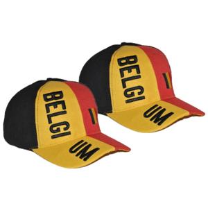 Belgische supporters cap/pet - 4x stuks - Landen vlaggen feestartikelen - voor de echte fans