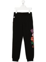 Philipp Plein Junior pantalon à fleurs - Noir