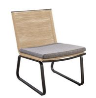 Kome lounge chair alu black/rope natural/soil - Yoi