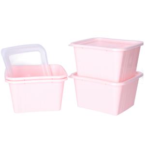 Vershoudbakjes nestbaar - 4 delig - BPA vrij - meal prep - 4x stuks van 1 liter - roze