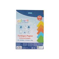 Stylex gekleurd hobby papier vellen - 40x stuks - A4 papier - 80 gram - 5 kleuren