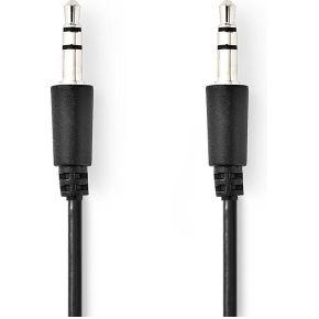 Stereo-Audiokabel | 3,5 mm Male | 3,5 mm Male | Vernikkeld | 1.00 m | Rond | Zwart | Label
