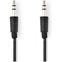 Stereo-Audiokabel | 3,5 mm Male | 3,5 mm Male | Vernikkeld | 1.00 m | Rond | Zwart | Label