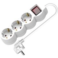 VALUE 3-voudige stekkerdoos met schakelaar, wit, 1,5 m