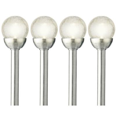 Lumineo LED tuinlampjes instekers - 4x - solar - ronde bol - 30 cm - tuinverlichting