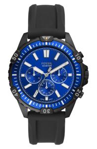 Fossil heren Garrett chronograaf zwart siliconen horloge FS5695