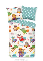 Good Morning Peuter dekbedovertrek "superheld dieren" - Multi - (120x150 cm) - Katoen