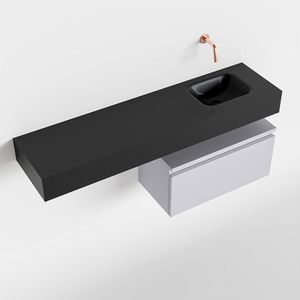 Toiletmeubel Mondiaz Andor | 120 cm | Meubelkleur Cale | Lex vrijhangend wastafel Urban Rechts | Zonder kraangat