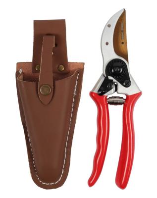Snoeischaar titanium voorbijsnijdend met lederen holster 21 cm - Talentools