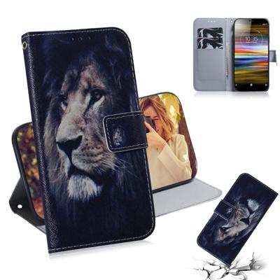 Lion patroon gekleurde tekening horizontale Flip lederen case voor Sony Xperia L3 met houder & kaartsleuven & portemonnee