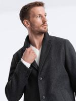 Ombre - Manteljas Heren - Donkergrijs Melange - Zachte Stof - Italianstyle