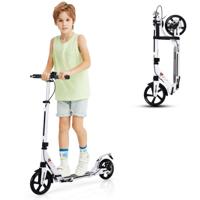 Sport Scooter met Aluminium Dek 3 Verstelbare Handvat Bar Instap Scooter met Riemen Duurzame en Opvouwbare Stunt Complete Trick Scooter
