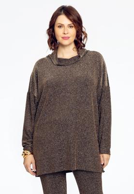 Yoek Trui met turtle neck LUREX | Goud | Maat 58/60