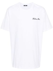 Balmain t-shirt en coton à logo brodé - Blanc