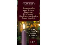 LED dinerkaars d2h24 cm lila/wwt 2st kerst - Lumineo