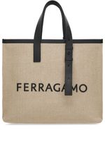 Ferragamo sac cabas en cuir à logo embossé - Tons neutres - thumbnail