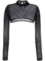 MOSCHINO JEANS perforated crop top - Noir - thumbnail