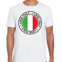 Verkleed T-shirt voor heren - I Love Italy - wit - voetbal supporter - themafeest