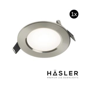 Inbouwspot Häsler Comarruga Incl. Fase Aansnijding Dimbaar 9.2 cm 4 Watt Helder Wit RVS Set 1x