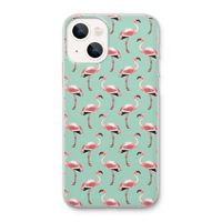 Flamingoprint groen: iPhone 13 Transparant Hoesje